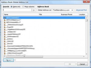 Default Mail Client - Global Address List