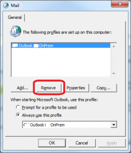 Delete Oulook Profile 2
