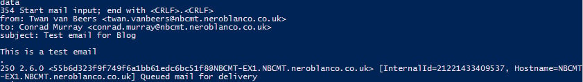 Exchange SMTP DATA