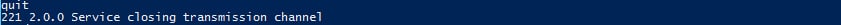 Exchange SMTP QUIT