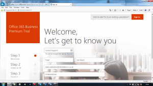 Office 365 Welcome Top