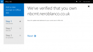 Office 365 Domain Added