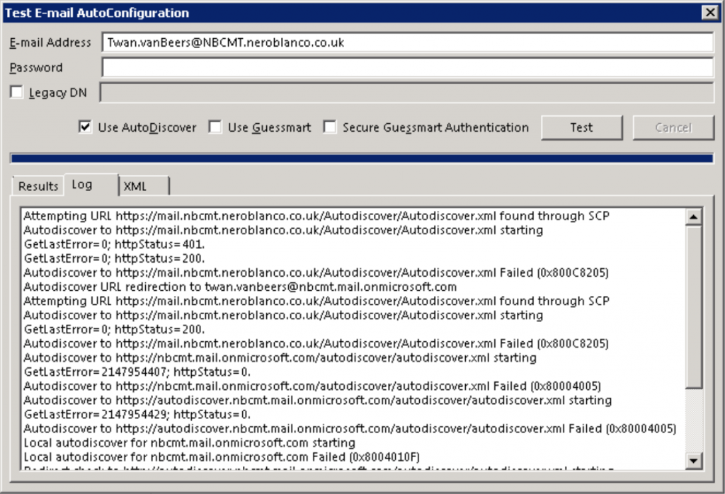 Autodiscover exposed - Nero Blanco IT Migration Specialists
