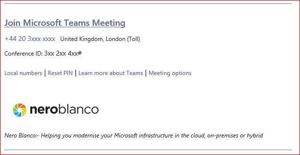 Outlook Meetings embedded Teams URLs? -Nero Blanco