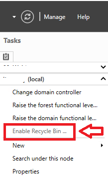 Working with the on-premises AD Recycle Bin