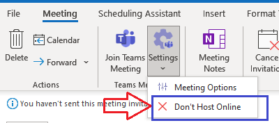 Remove Teams Info from Calendar Invite - Don't Host Online
