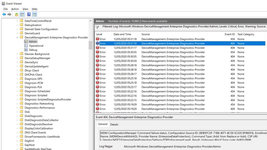 Windows Information Protection and Folder Redirection - 0x807c0008