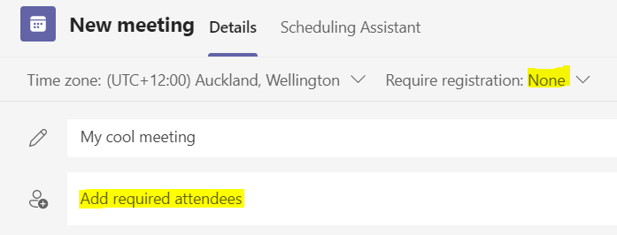 Add required attendees