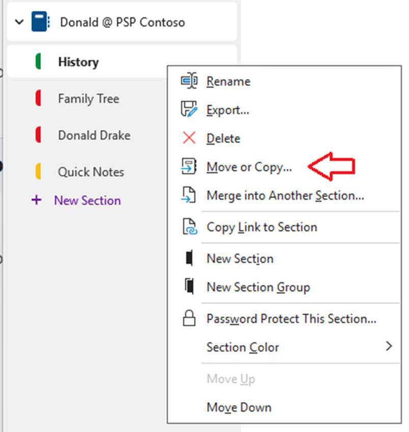 Manually Copy, Move or Export OneNote
